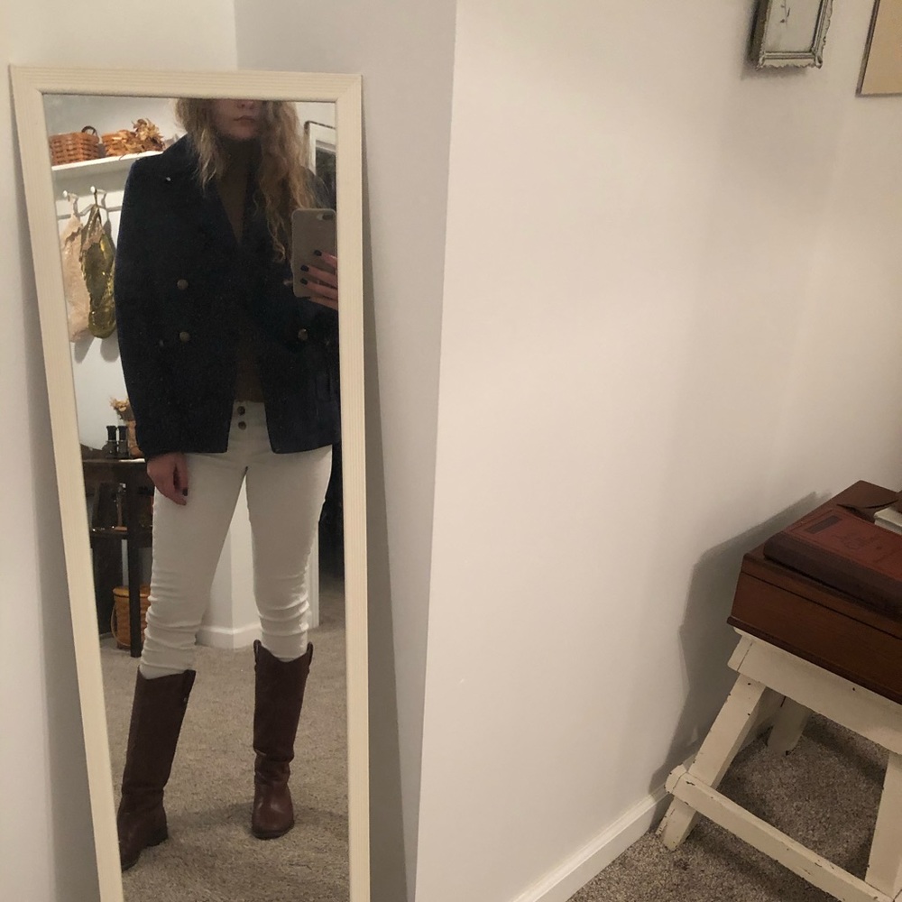 American Eagle Navy Lined Wool Navel Peacoat/Coat